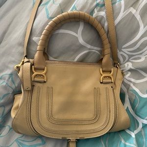 Authentic Chloe Marcie Satchel Cork Beige